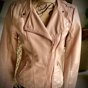 GUESS 1981 Style Faux Leather Moto Jacket Size S
